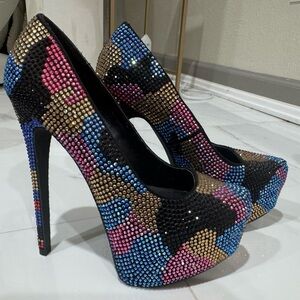 Steve Madden Vibrant Multicolor Platform Heels